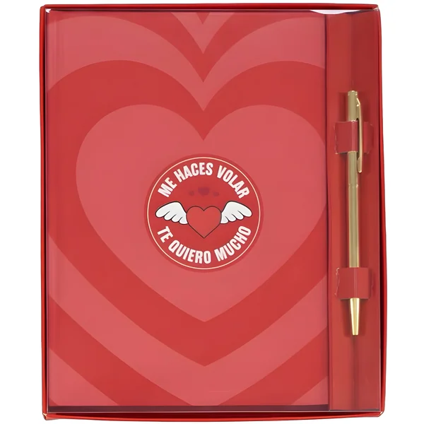 Libreta de Amor frase con bolígrafo