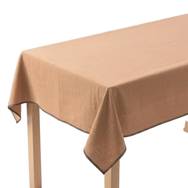 Mantel de 1,45 x 1,40 m de tela mostaza