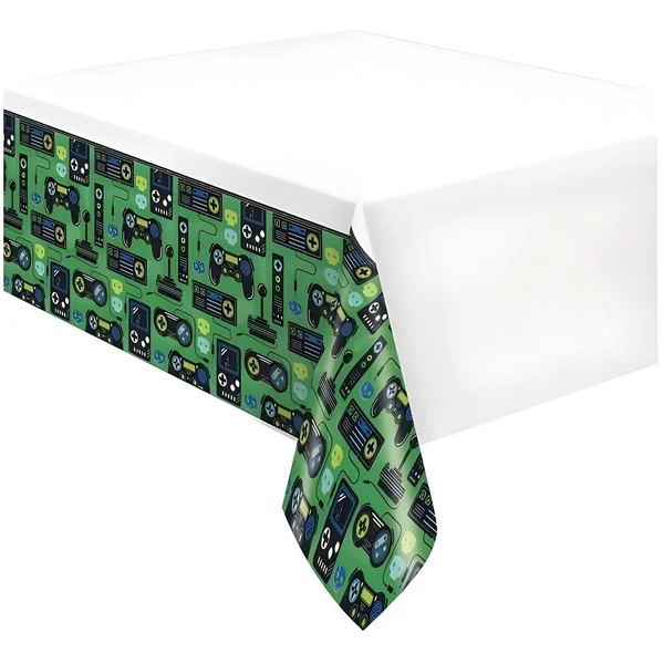 Mantel de Videojuegos verde y blanco de 1,37 x 2,13 m