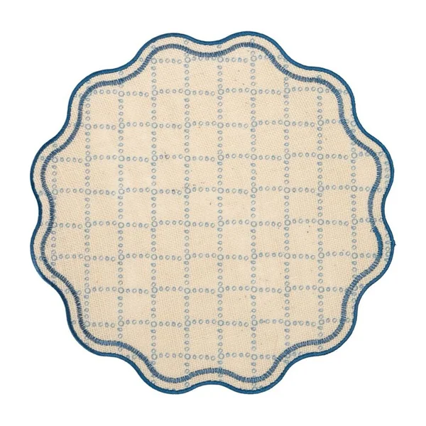 Mantel individual de 38 cm con ondas azul