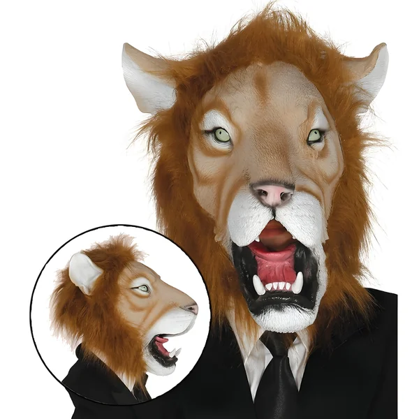 Máscara de león con pelo