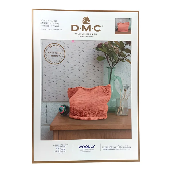 Patrón para gorro con orejas de gato infantil - DMC