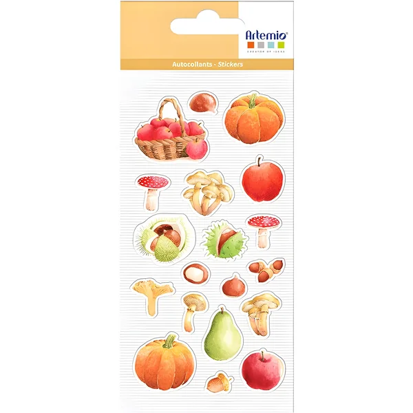 Pegatinas de calabazas y setas - 1 hoja
