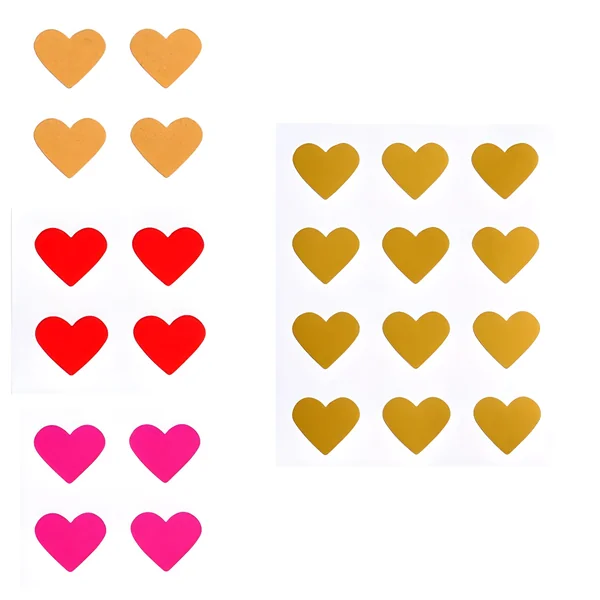 Pegatinas de formas de corazones lisa de 2 cm - 3 hojas