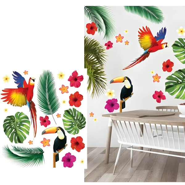 Pegatinas para pared de fiesta tropical - 70 x 80 cm