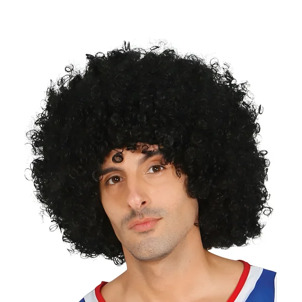 Peluca negra tipo afro