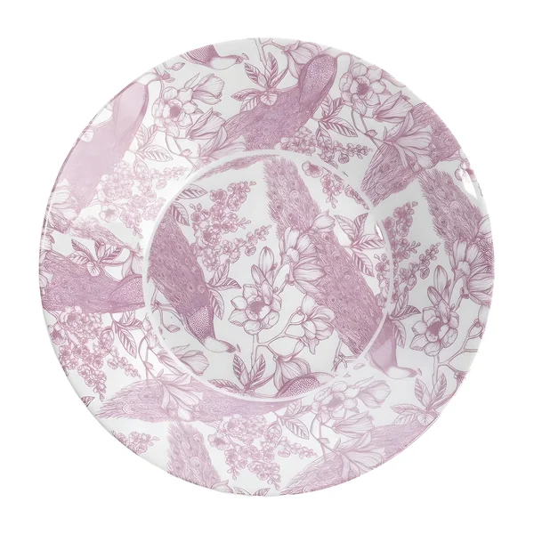 Plato de 23 cm sopero malva con estampado floral