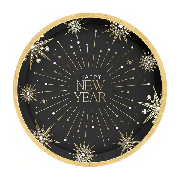 Plato de Happy New Year de 23 cm - 6 unidades
