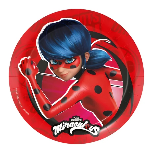 Platos de Ladybug de 23 cm - 8 unidades