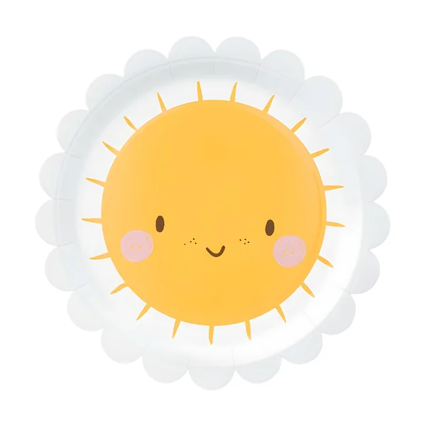 Platos de sol sonriente de 18 cm - 6 unidades