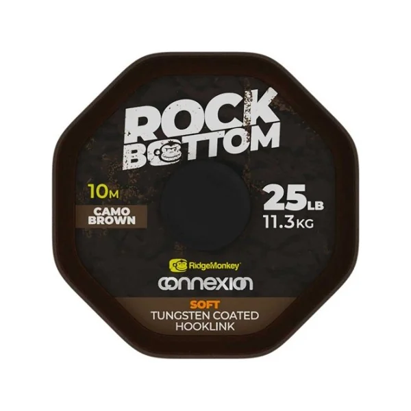 Ridgemonkey rock botton tungsten soft brown 25lb 10m