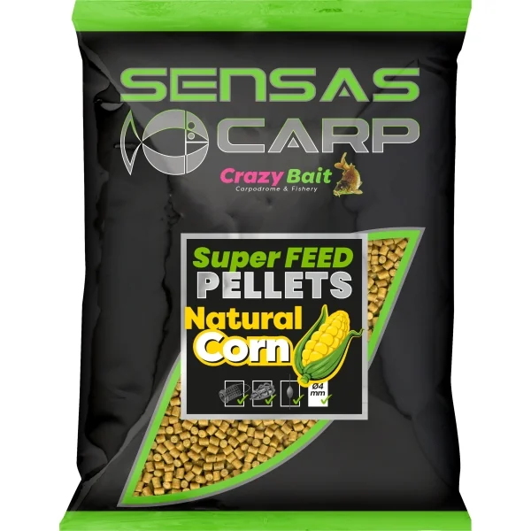 Sensas Super Feed Pellets Natural Corn 2mm 650g