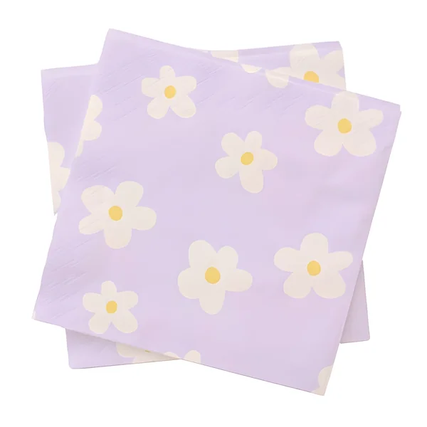 Servilletas de flores blancas de 16,5 cm - 20 unidades