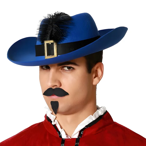 Sombrero de mosquetero de colores con pluma