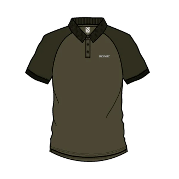 Sonik Raglan Polo Green M
