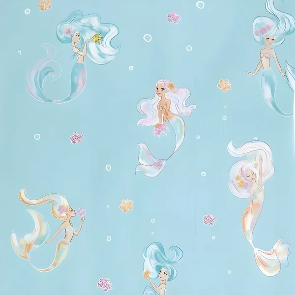 Tela popelín de algodón Mermaids - Katia