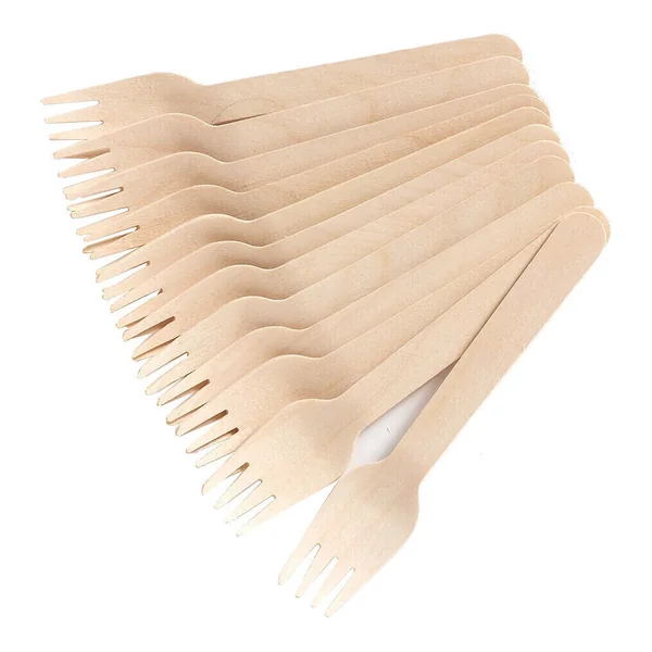 Tenedores de 16 cm de madera - 12 unidades