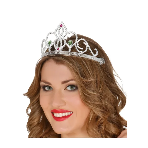 Tiara plateada de princesa de cuento