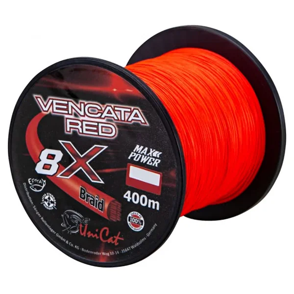Unicat Vencata Red 8X Braid 400 mtr 0,37mm