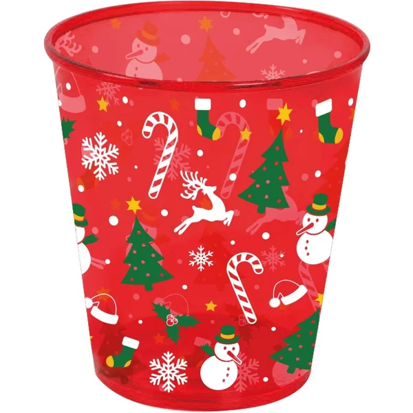Vaso de 10 cm navideño rojo