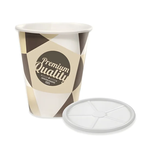 Vasos de 250 ml de cartón con tapa - 25 unidades
