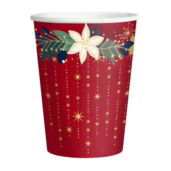 Vasos de 270 ml de adorno navideño - 6 unidades